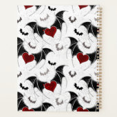 黒いこうもり翼を持つハロウィーンハート プランナー手帳 (裏面)