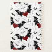 黒いこうもり翼を持つハロウィーンハート プランナー手帳 (裏面)