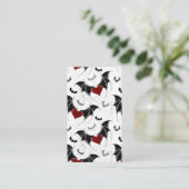 黒いこうもり翼を持つハロウィーンハート プレイスカード (スタンド正面)