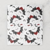 黒いこうもり翼を持つハロウィーンハート プレイスカード (外部開封)