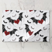黒いこうもり翼を持つハロウィーンハート ペーパーパッド (折り畳み)
