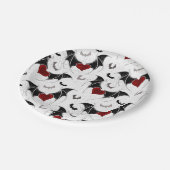 黒いこうもり翼を持つハロウィーンハート ペーパープレート (アングル)