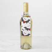 黒いこうもり翼を持つハロウィーンハート ボトルネックタグ (ボトル)