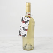 黒いこうもり翼を持つハロウィーンハート ボトルネックタグ (アングル)