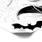 黒いこうもり翼を持つハロウィーンハート ポスター (コーナー)
