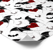 黒いこうもり翼を持つハロウィーンハート ポスター (角)