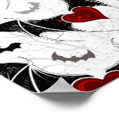 黒いこうもり翼を持つハロウィーンハート ポスター (角)
