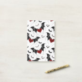 黒いこうもり翼を持つハロウィーンハート ポストイット (デスク上)