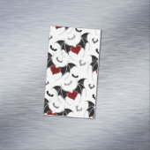 黒いこうもり翼を持つハロウィーンハート マグネット名刺 (インサイチュ)