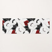 黒いこうもり翼を持つハロウィーンハート ヨガマット (裏面(横))