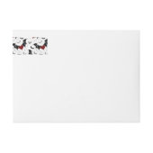 黒いこうもり翼を持つハロウィーンハート ラップアラウンドラベル (正面)