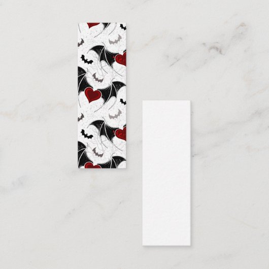 黒いこうもり翼を持つハロウィーンハート ロイヤリティカード (正面/裏面)