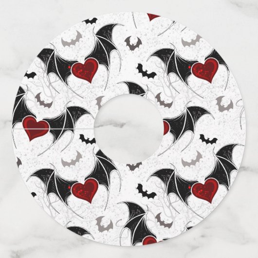 黒いこうもり翼を持つハロウィーンハート ワイングラスタグ (裏面)