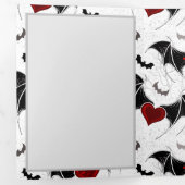 黒いこうもり翼を持つハロウィーンハート 三つ折りカード (内部最初)