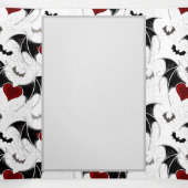 黒いこうもり翼を持つハロウィーンハート 三つ折りプログラム (内部中)