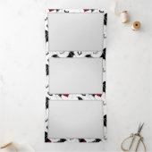 黒いこうもり翼を持つハロウィーンハート 三つ折り招待状 (内部)