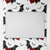 黒いこうもり翼を持つハロウィーンハート 三つ折り招待状 (内部中)