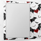 黒いこうもり翼を持つハロウィーンハート 三つ折り案内状 (内部最初)