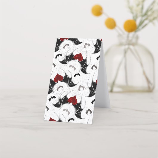 黒いこうもり翼を持つハロウィーンハート 予約カード (裏面)