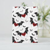 黒いこうもり翼を持つハロウィーンハート 出欠カード (スタンド正面)