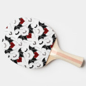 黒いこうもり翼を持つハロウィーンハート 卓球ラケット (横)