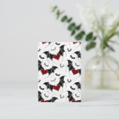 黒いこうもり翼を持つハロウィーンハート 名刺 (スタンド正面)