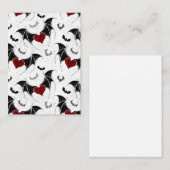 黒いこうもり翼を持つハロウィーンハート 名刺 (正面/裏面)