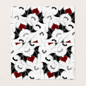 黒いこうもり翼を持つハロウィーンハート 名刺 (外部フラット)