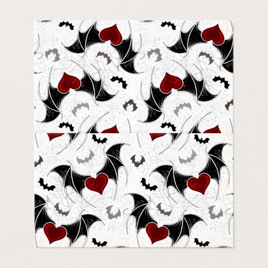 黒いこうもり翼を持つハロウィーンハート 名刺 (外部フラット)