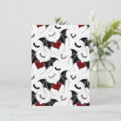 黒いこうもり翼を持つハロウィーンハート 招待状 (スタンド正面)
