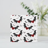 黒いこうもり翼を持つハロウィーンハート 招待状 (スタンド正面)