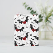 黒いこうもり翼を持つハロウィーンハート 案内ポストカード (スタンド正面)