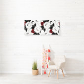 黒いこうもり翼を持つハロウィーンハート 横断幕 (インサイチュ)