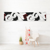 黒いこうもり翼を持つハロウィーンハート 横断幕 (インサイチュ)