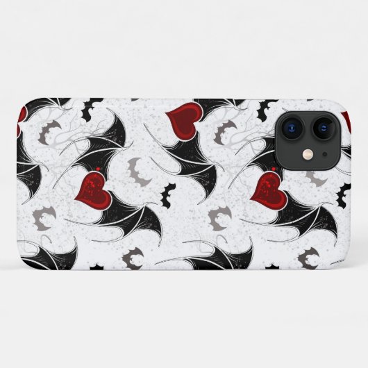 黒いこうもり翼を持つハロウィーンハート Case-Mate iPhoneケース (裏面(横))