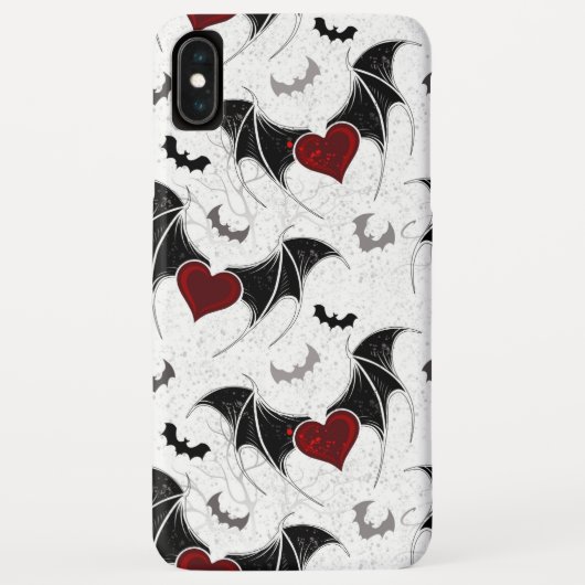 黒いこうもり翼を持つハロウィーンハート Case-Mate iPhoneケース (裏面)