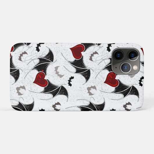 黒いこうもり翼を持つハロウィーンハート Case-Mate iPhoneケース (裏面(横))