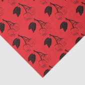 黒いさくらんぼオン赤 薄葉紙 (詳細)