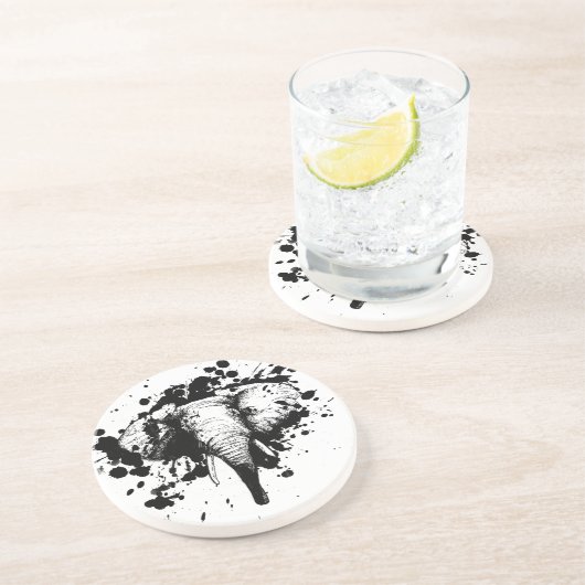 黒いしぶきの一突きの象あなたの背景 コースター (側面)