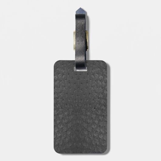 黒いだちょうの皮の一見のカスタムな荷物Tage ラゲッジタグ (裏面縦)