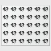 黒いだれでものための第13誕生日白で ラッピングペーパー (フラット)