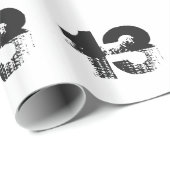 黒いだれでものための第13誕生日白で ラッピングペーパー (ロールコーナー)