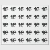 黒いだれでものための第16誕生日白で ラッピングペーパー (フラット)