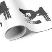 黒いだれでものための第21誕生日白で ラッピングペーパー (ロールコーナー)