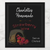 黒いちごパーソナライズされたワイン ワインラベル (シングルラベル)