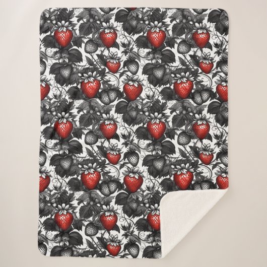 黒いちご、白いちご、赤いちご シェルパブランケット (正面)