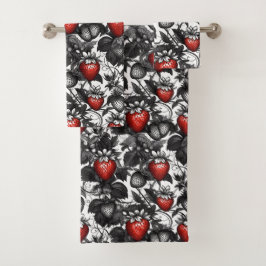 黒いちご、白いちご、赤いちご バスタオルセット