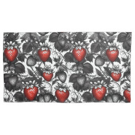 黒いちご、白いちご、赤いちご 枕カバー