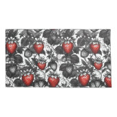 黒いちご、白いちご、赤いちご 枕カバー (裏面-左)