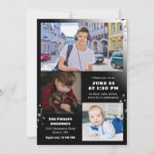 黒いつながり2 in 1写真の卒業 招待状 (裏面)